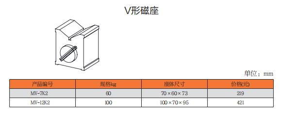 上工V形磁座